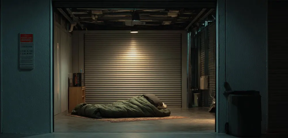 Can you sleep in a storage unit in the UK